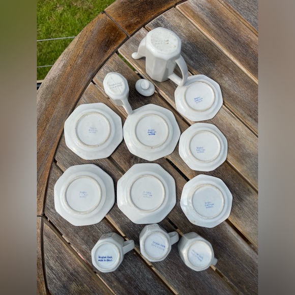 HONGHUA CRAFT Porcelain MINIATURE 13 piece Doll Tea set Vintage Mid Century - Picture 4 of 4